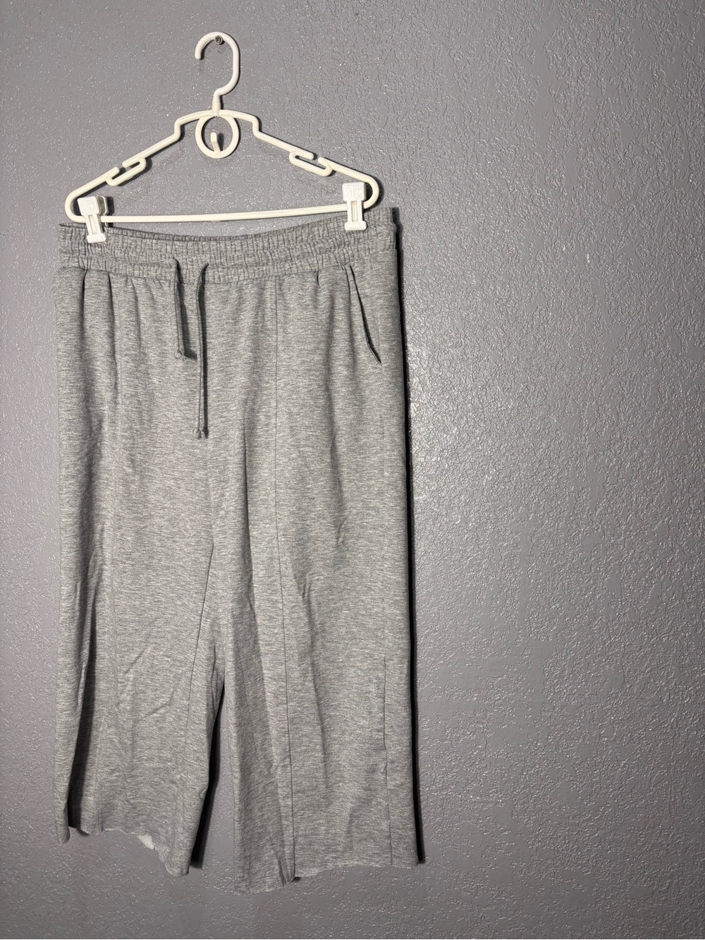 Gray Drawstring Wide Leg Lounge Pants